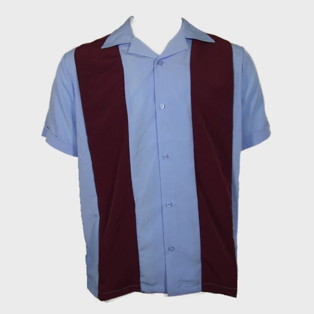 Maximos Men's Retro Classic Two Tone Bowling Shirt